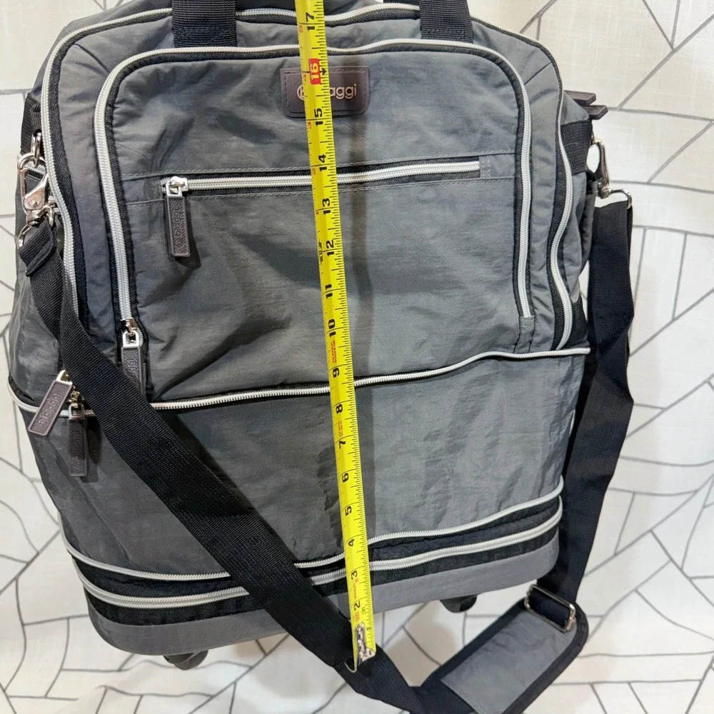 Biaggi Zipsak‎ Boost Expandable Rolling Duffel Bag OS Gray Foldable Spinner NWT